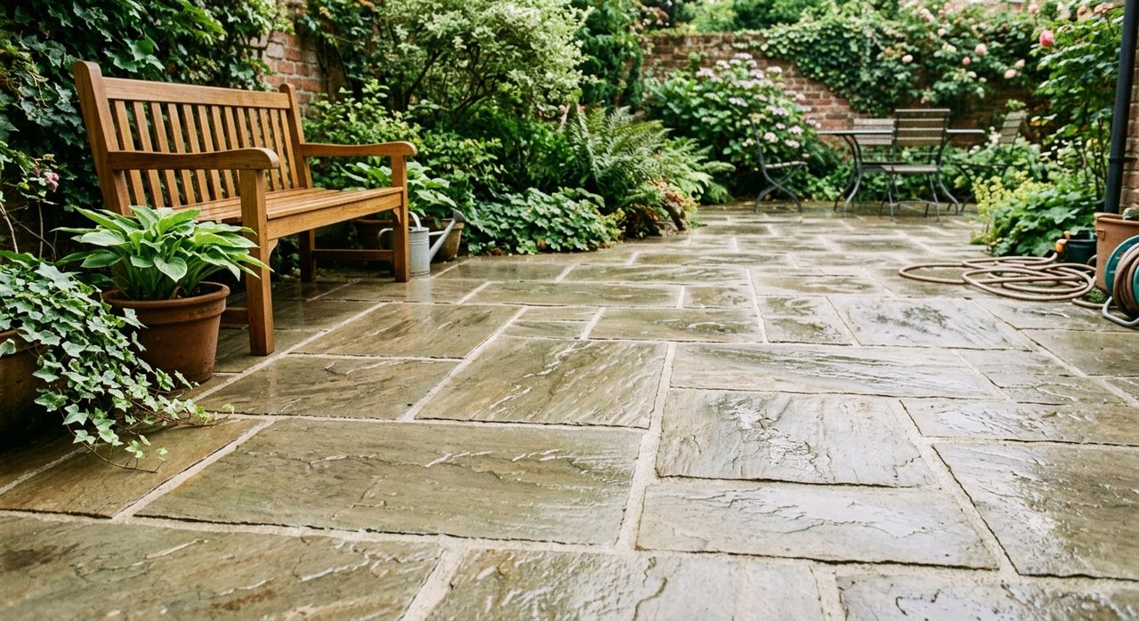 After — cleaned & sealed patio